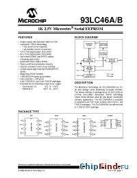 Datasheet 93LC46B-ISN manufacturer Microchip